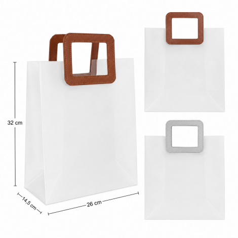 BOLSA SACOLA DE PLASTICO PARA PRESENTE TRANSPARENTE COM ALCA QUADRADA 32X26X14,5CM