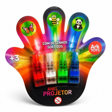ANEL PROJETOR DESENHOS SORTIDOS - 4 PEÇAS