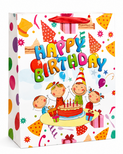 BOLSA SACOLA DE PAPEL PARA PRESENTE LUXO HAPPY BIRTHDAY! 32X26X10CM