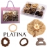 KIT ACESSORIOS PARA CABELO ELASTICO / RABICO + PRESILHA E MINI PIRANHA PLATINA 60 PECAS