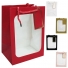 BOLSA SACOLA DE PAPEL PARA PRESENTE LUXO COM VISOR GRANDE 30X20X16CM