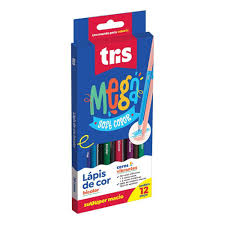 LÁPIS DE COR TRIS MEGA SOFT COLOR BICOLOR 12 PEÇAS